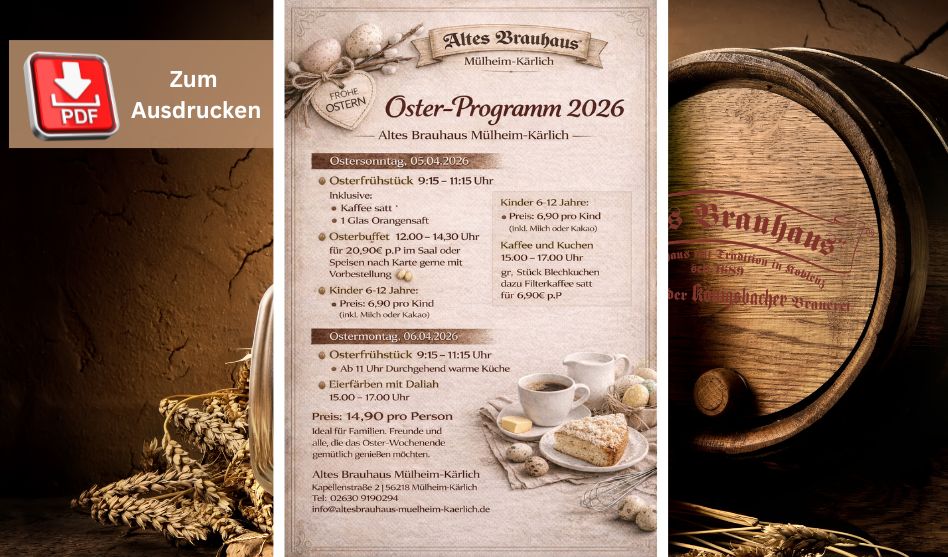 Aktion Oster Programm Altes Brauhaus Mülheim