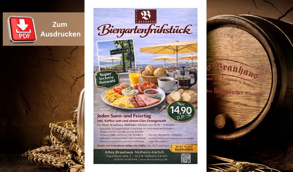 Aktion Biergarten Frühstück