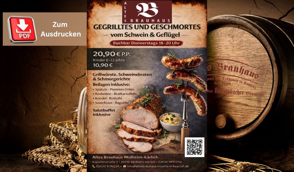 Aktion Gegrilltes und Geschmortes